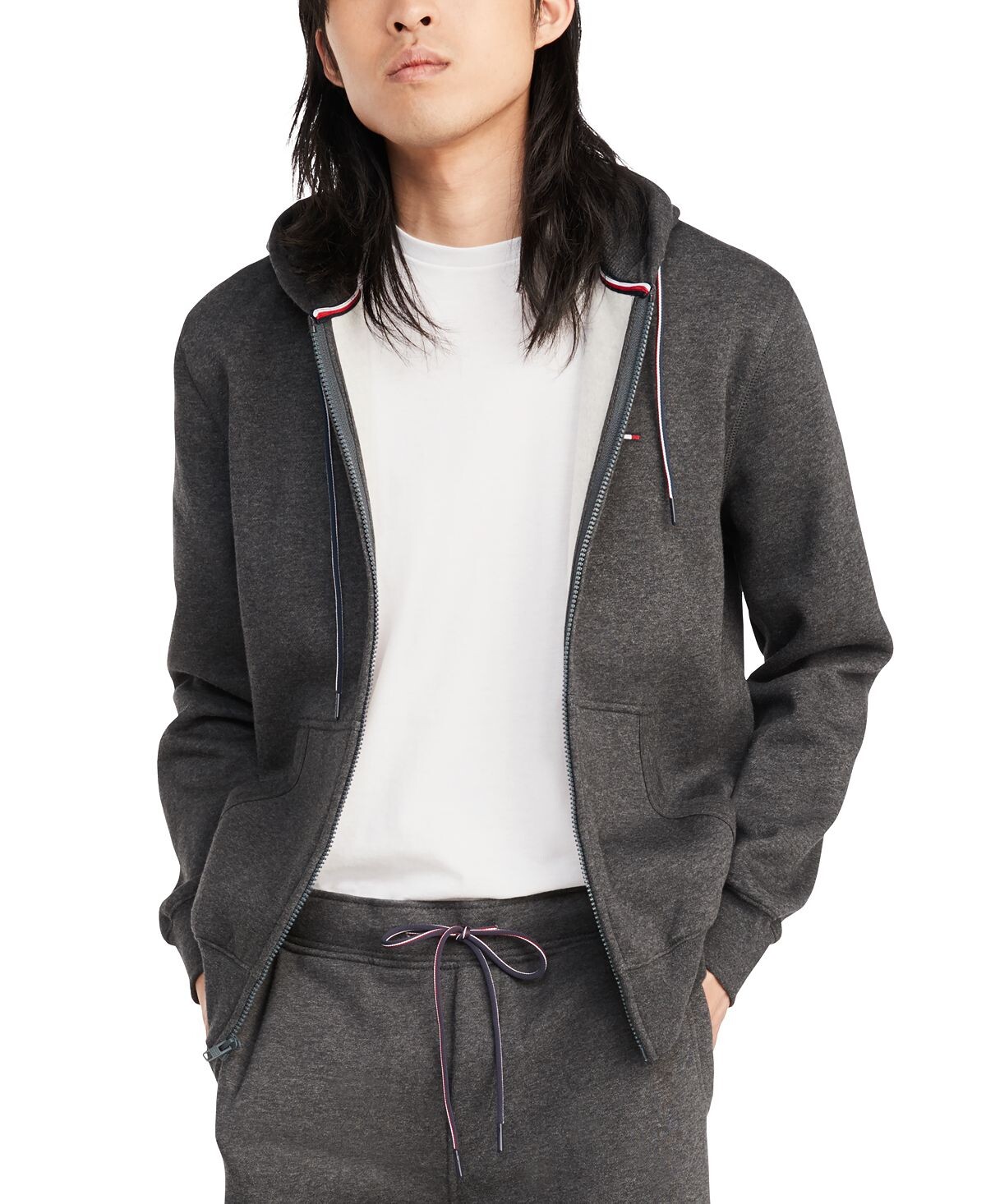 

Мужская однотонная толстовка на молнии с завязками Tommy Hilfiger