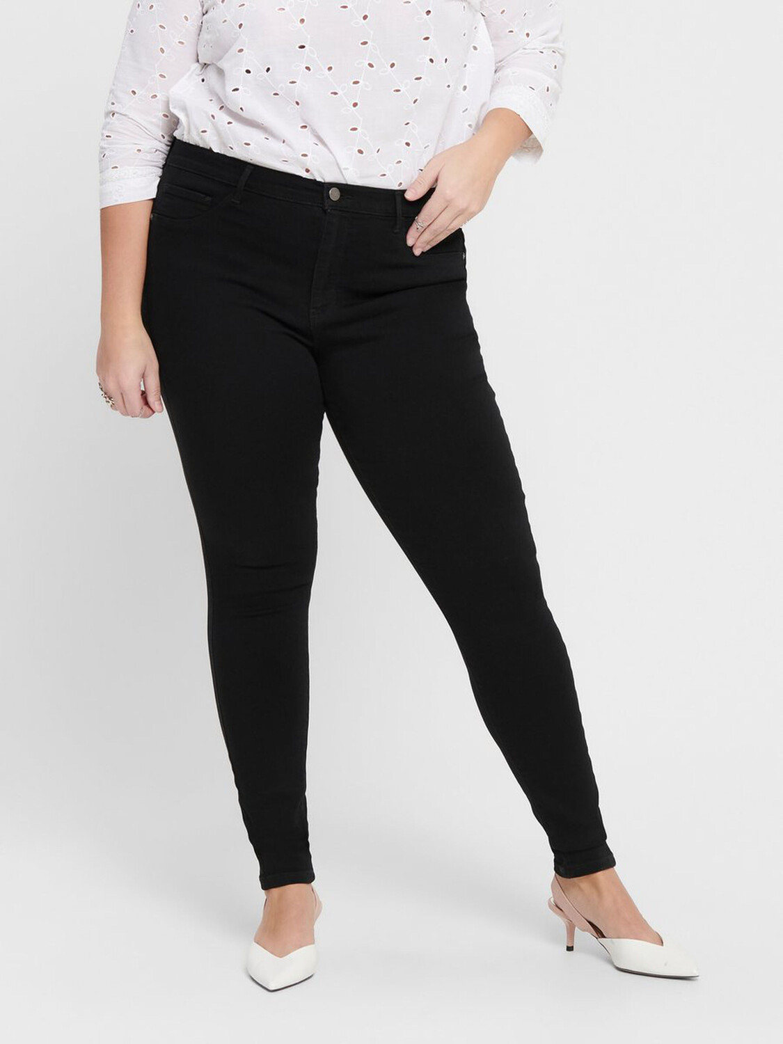 

Джинсы ONLY Curvy Skinny Plus Size Übergröße Stretch Denim CARSTORM, черный