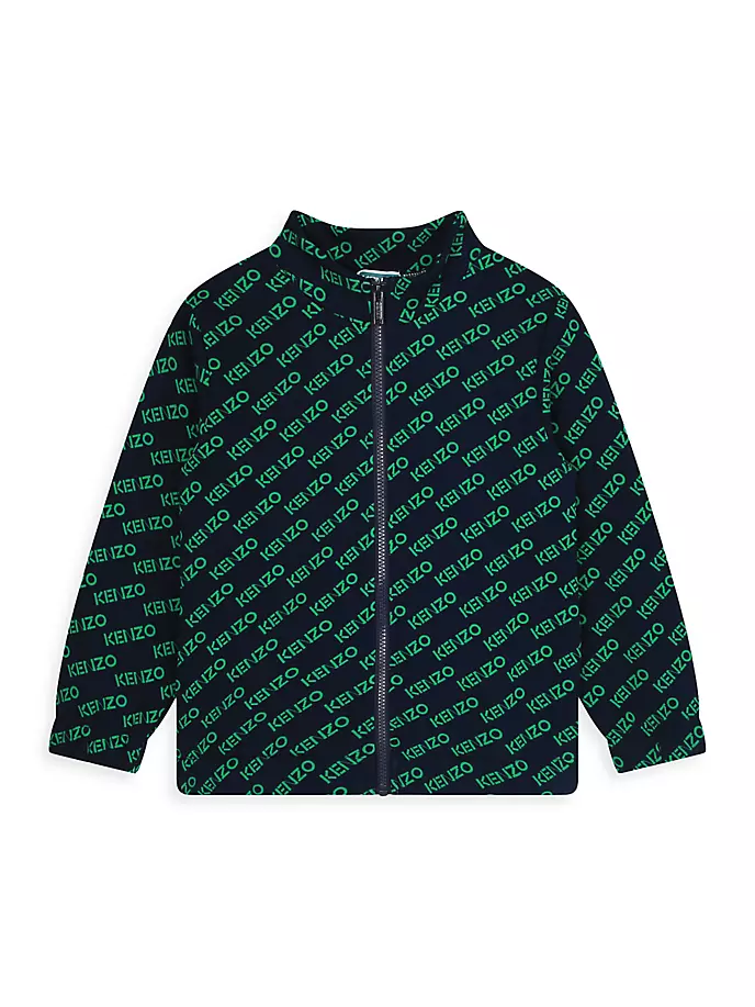 

Спортивная куртка на молнии с логотипом Little Boy's & Boy's Kenzo, темно-синий