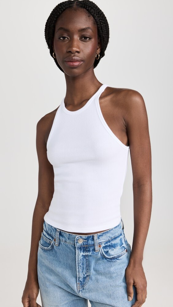 

Топ Good American Heritage Ribbed Tank, белый