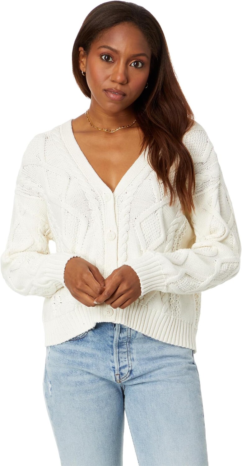 

Свитер Cable Stitch Cardigan Lucky Brand, цвет Cream