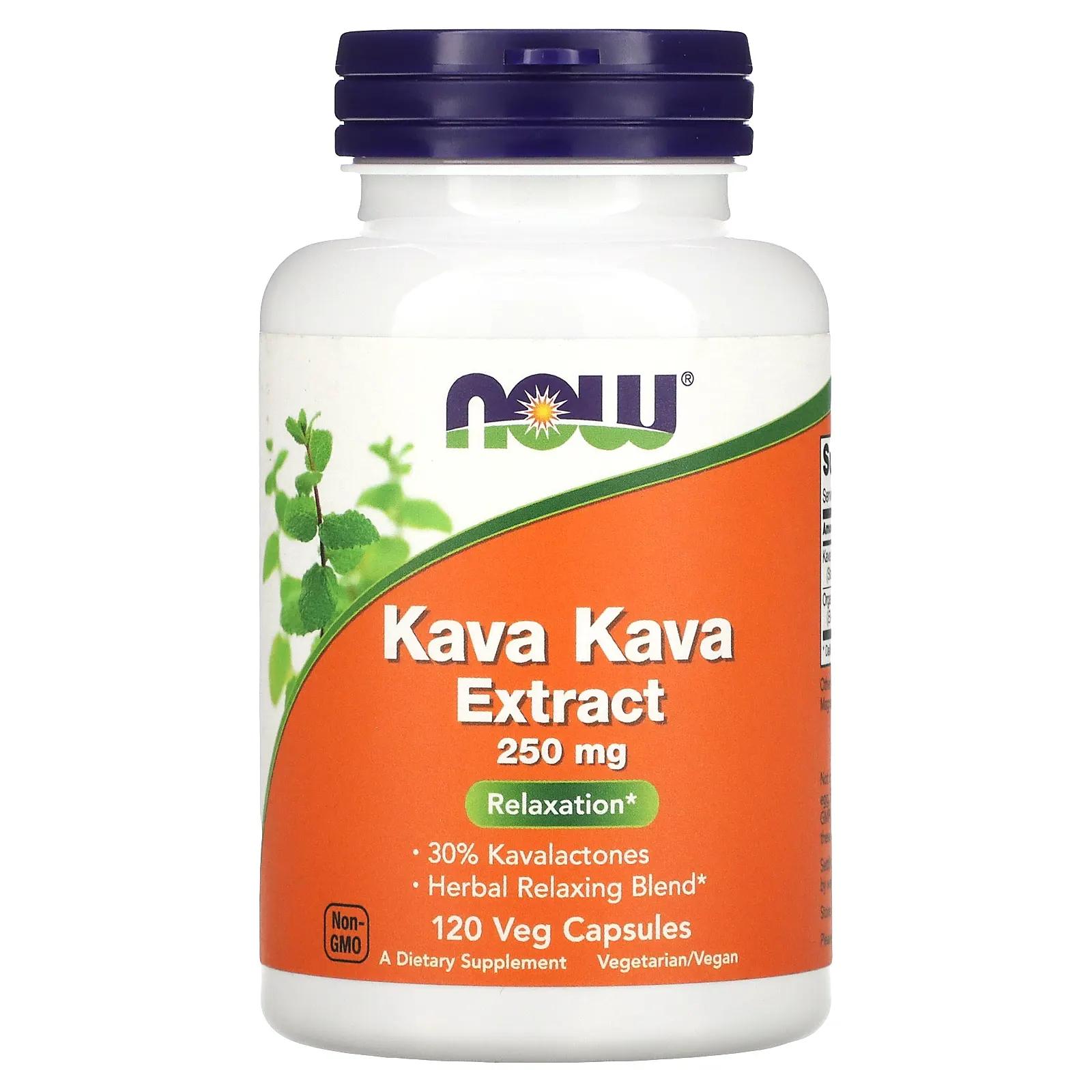 NOW Foods Kava Kava Extract 250 мг 120 растительных капсул