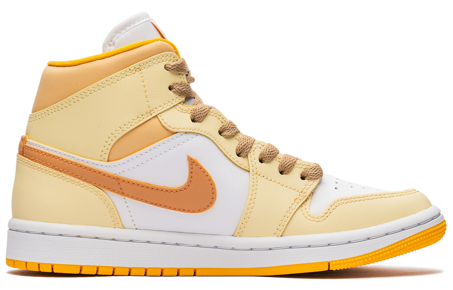 

Кроссовки Air Jordan 1 Vintage Basketball Shoes Women's Mid-top White/Yellow, желтый