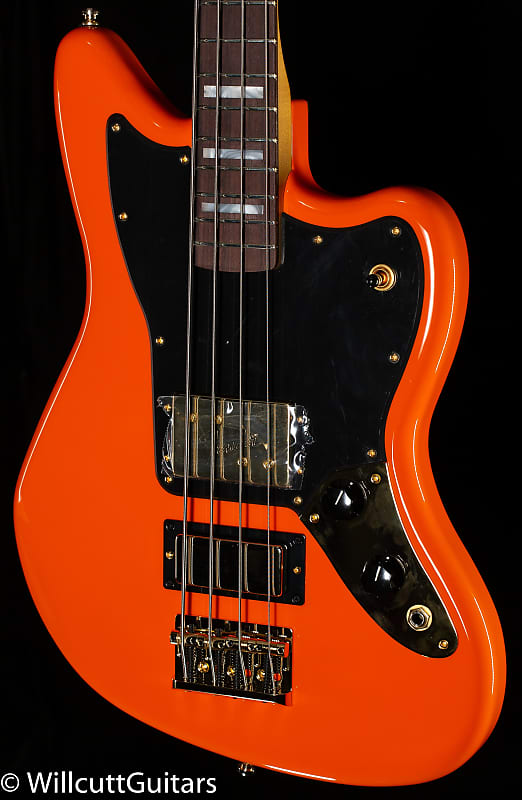 цена Басс гитара Fender Limited Edition Mike Kerr Jaguar Bass Tiger's Blood Orange