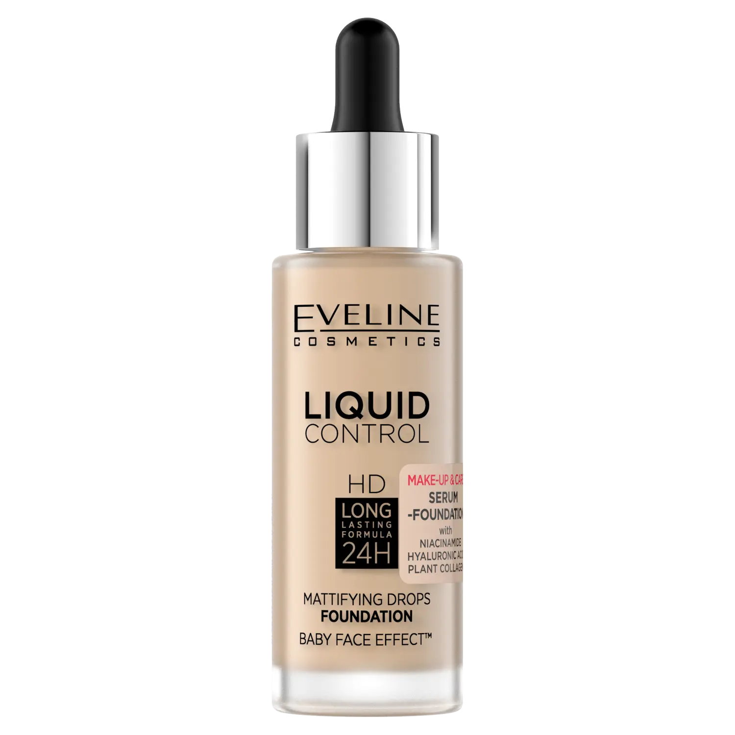 

Матирующая основа для лица с ниацинамидом 015 Eveline Cosmetics Liquid Control Hd, 32 мл