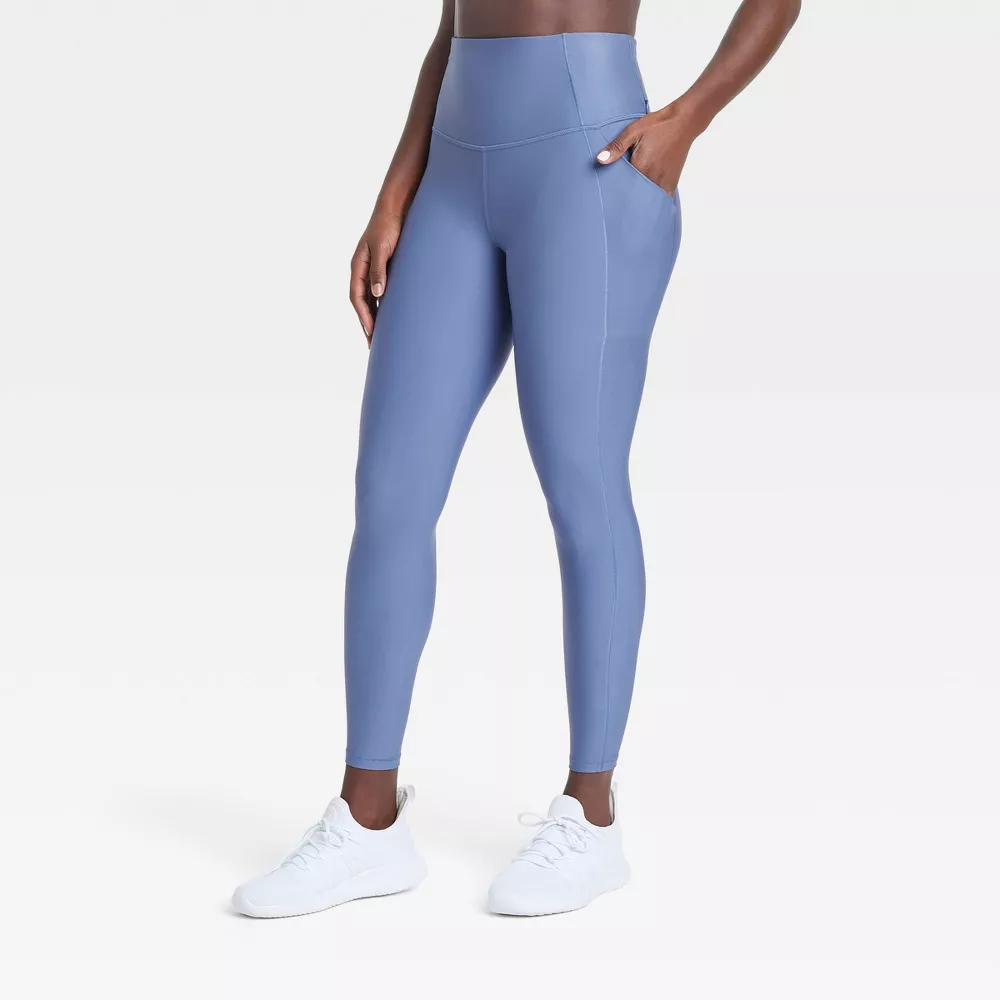 

Женские леггинсы Effortless Support с высокой посадкой и карманами длиной 7/8 - All In Motion, цвет Blue