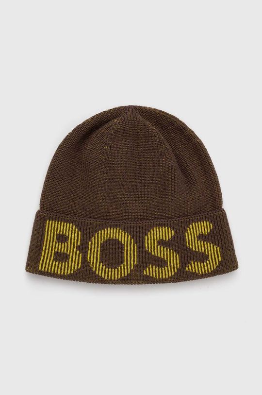 Шапка из смесовой шерсти Boss, зеленый шапка из смесовой шерсти boss зеленый