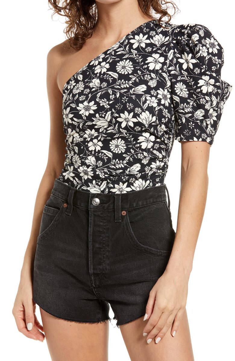

Боди на одно плечо с цветочным принтом FREE PEOPLE