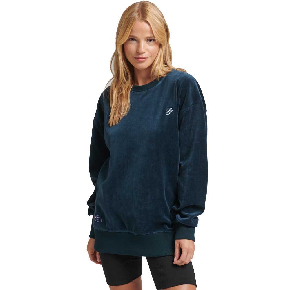 

Толстовка Superdry Code S Logo Velour Os, синий