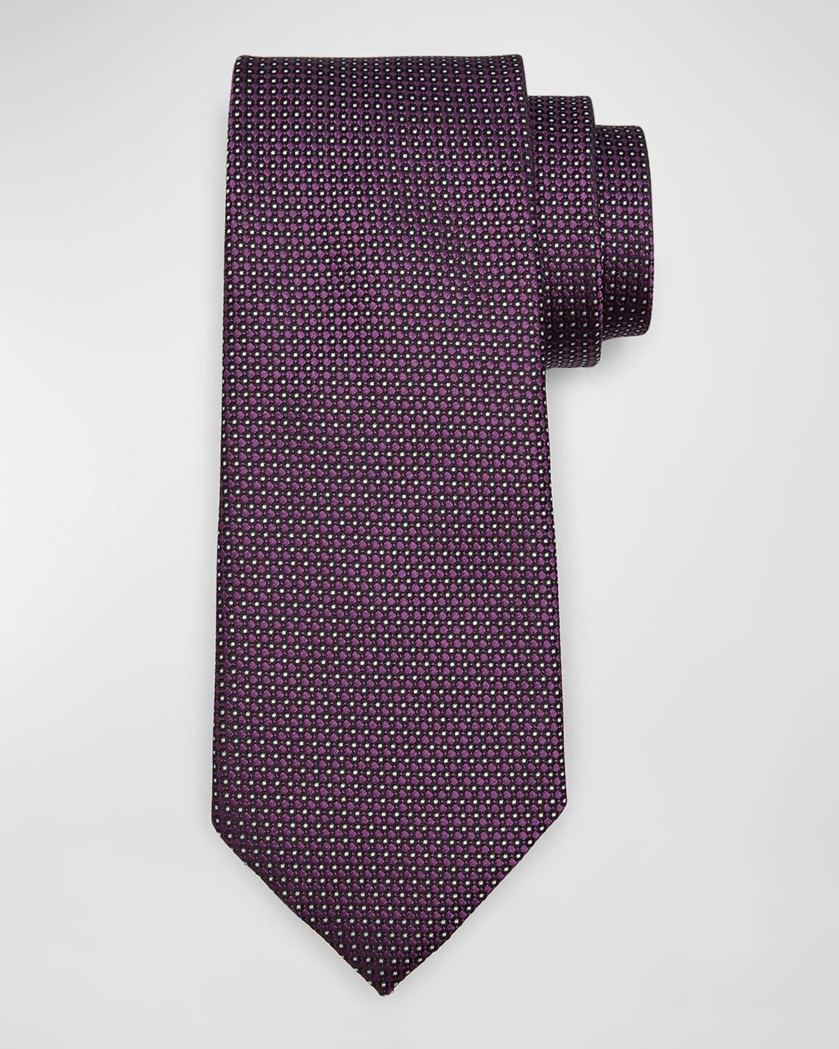 

Мужской шелковый галстук микрокруглого сечения Zegna, цвет Dk Prp Micro Fan