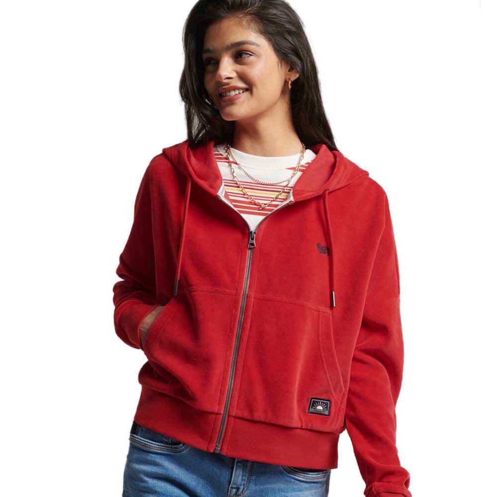 

Толстовка Superdry Vintage Crop Full Zip, красный
