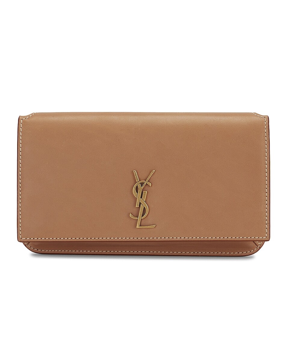 

Сумка мини Saint Laurent Phone Holder Strap, цвет Vintage Brown Gold