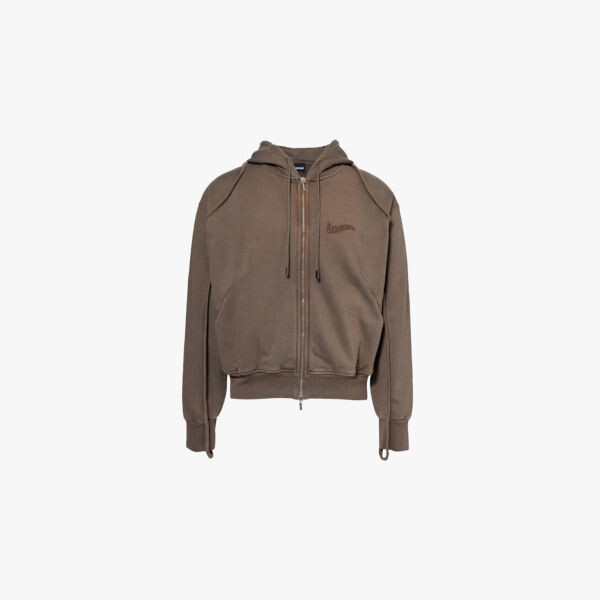 

Le свитер camargue brand-swiroded-free-fit hoody из хлопкового трикотажа Jacquemus, коричневый