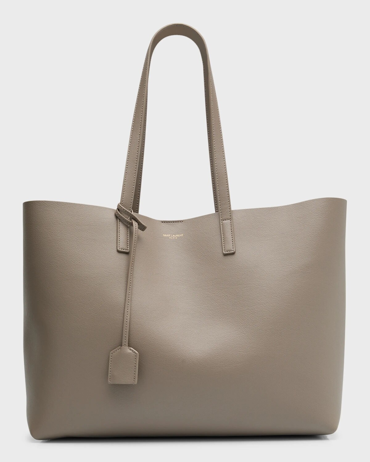 

Сумка-тоут East-West из гладкой кожи Saint Laurent, цвет Greyish Brown