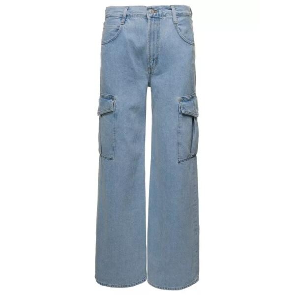 

Джинсы mika' light cargo jeans with wide leg in stre Agolde, синий