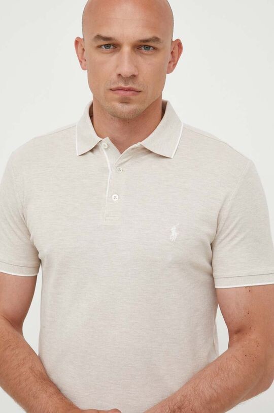 

Хлопковая рубашка-поло Polo Ralph Lauren, бежевый