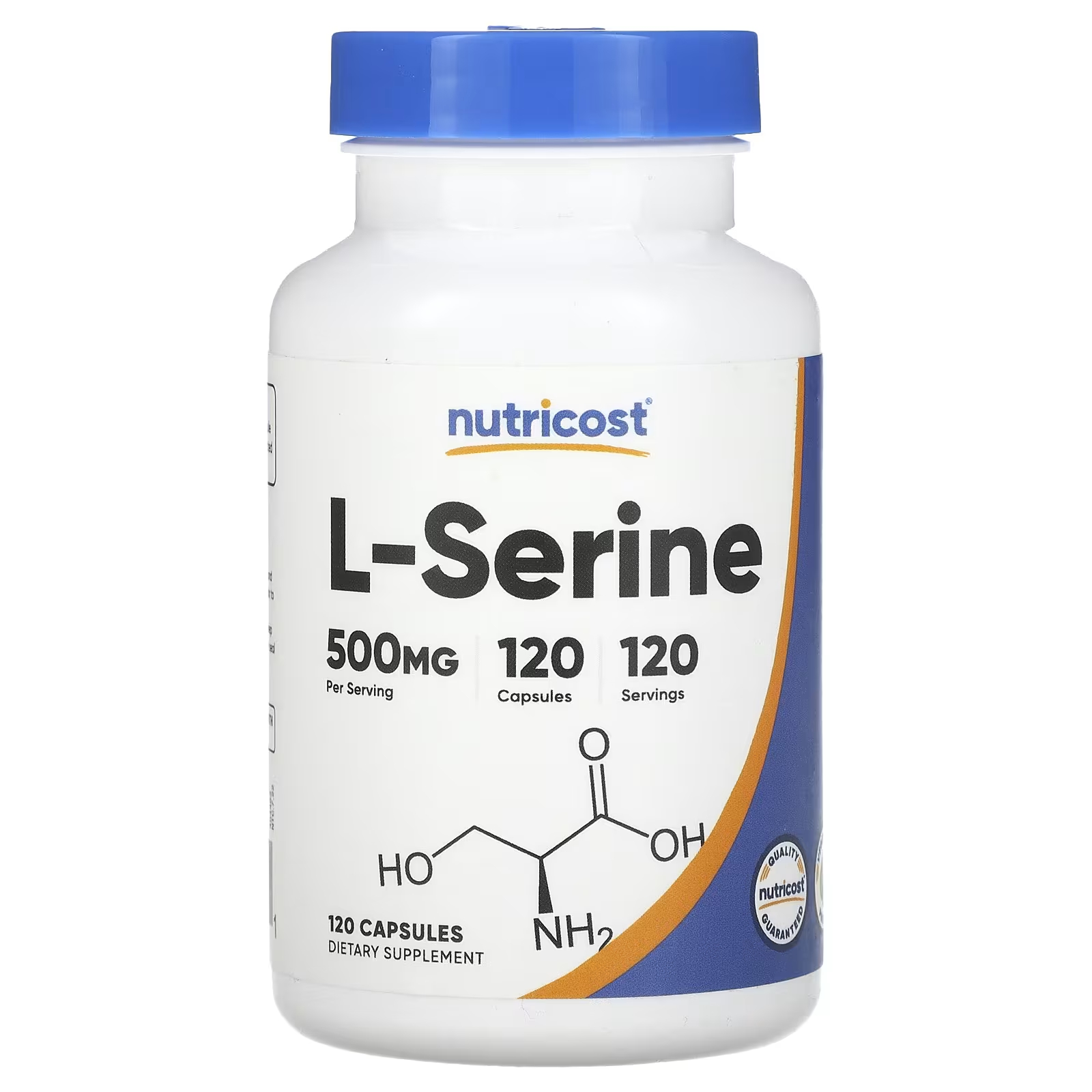 L-серин Nutricost 500 мг, 120 капсул nutricost святой базилик 500 мг 120 капсул
