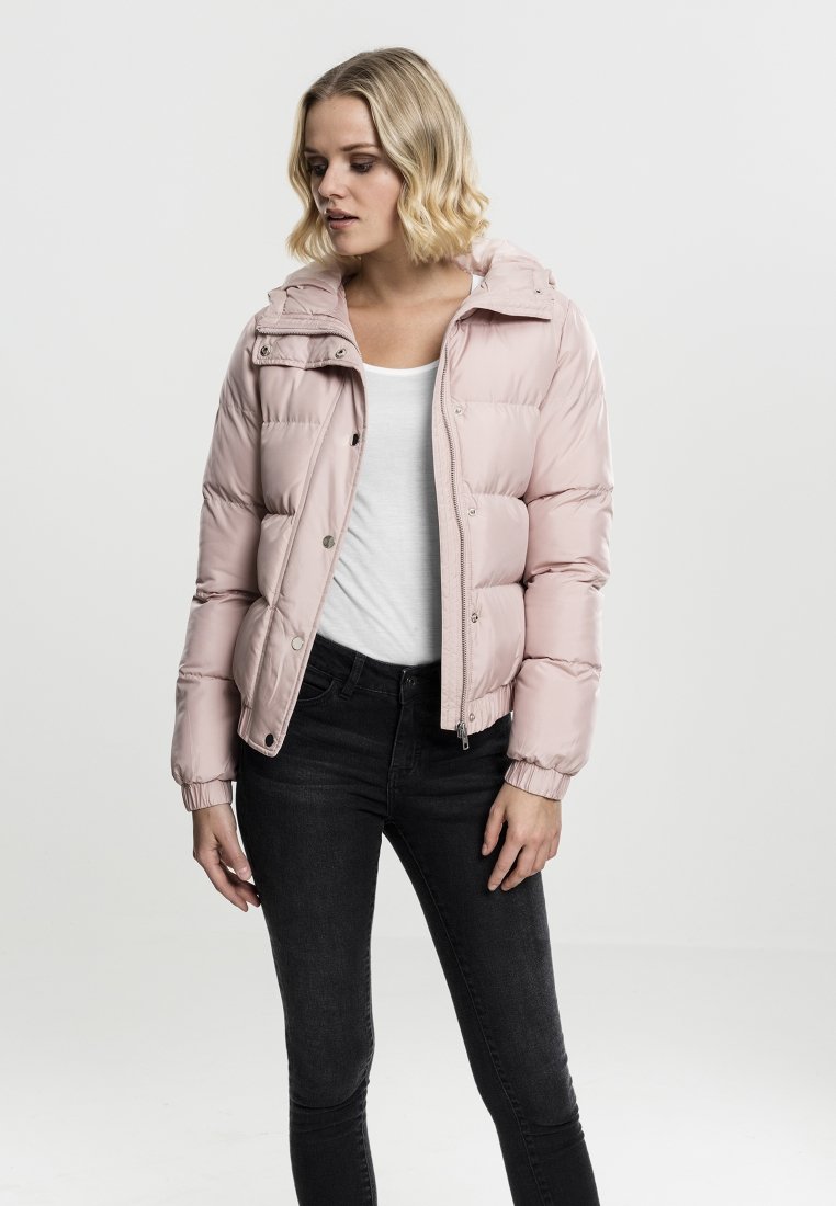 цена Зимняя куртка Urban Classics Ladies Hooded Puffer Jacket, розовая