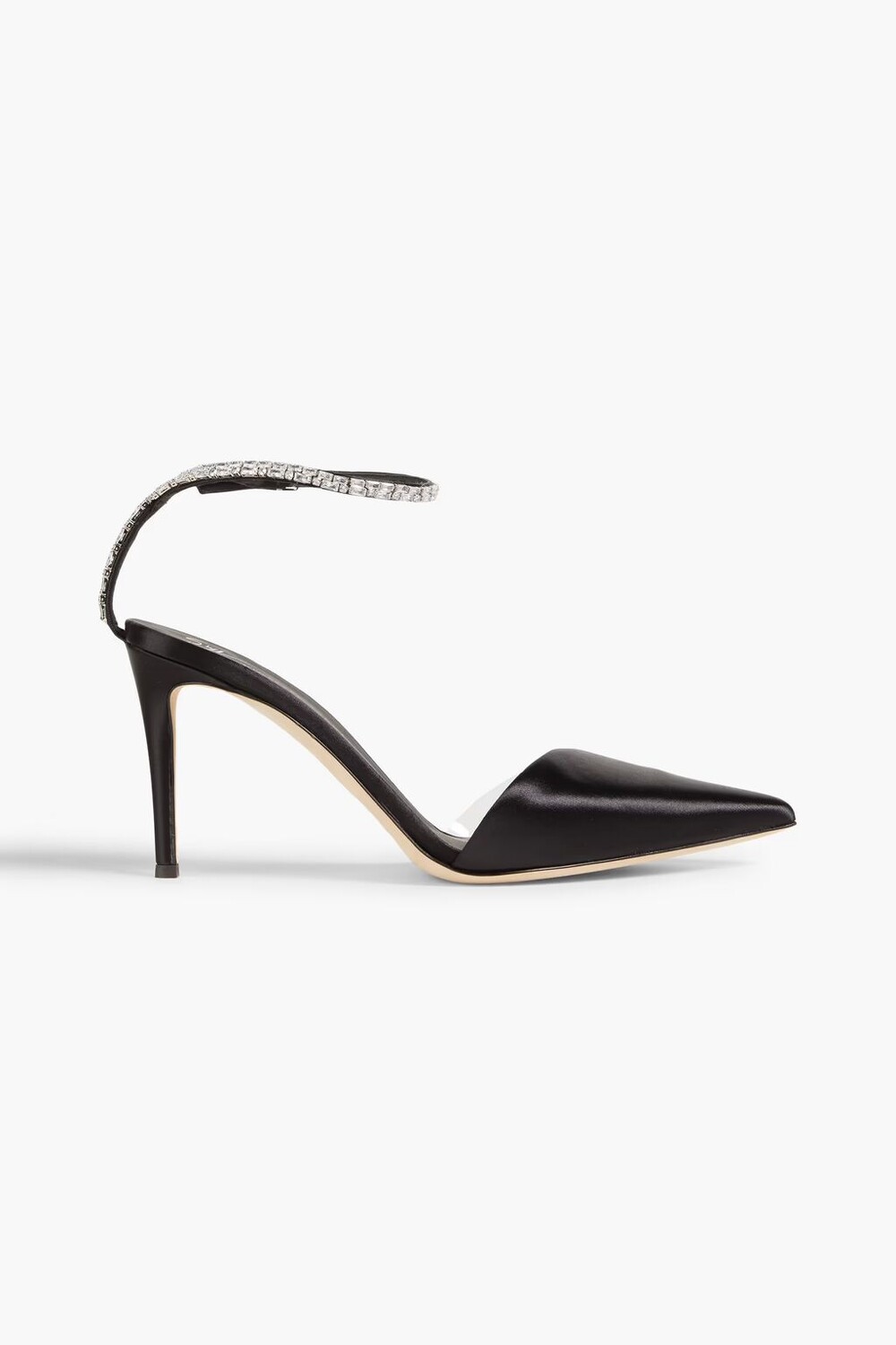 

Туфли из ПВХ и атласа, украшенные кристаллами Giuseppe Zanotti, черный