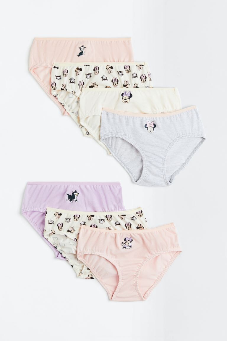 

Набор трусов H&M Disney Minnie Mouse Cotton Briefs, 7 предметов, светло-розовый/светло-желтый