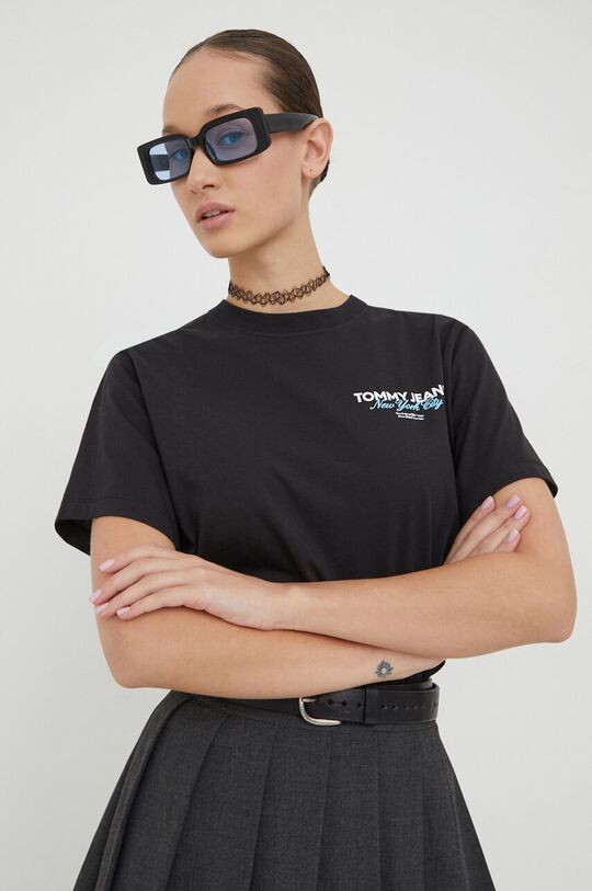 

Хлопковая футболка Tommy Jeans, черный