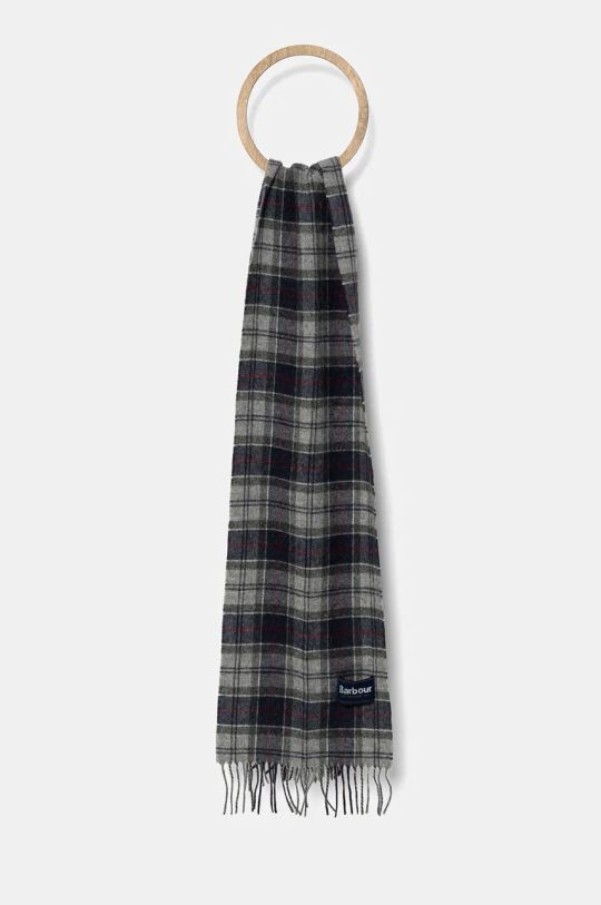 

Шерстяной шарф Barbour, серый