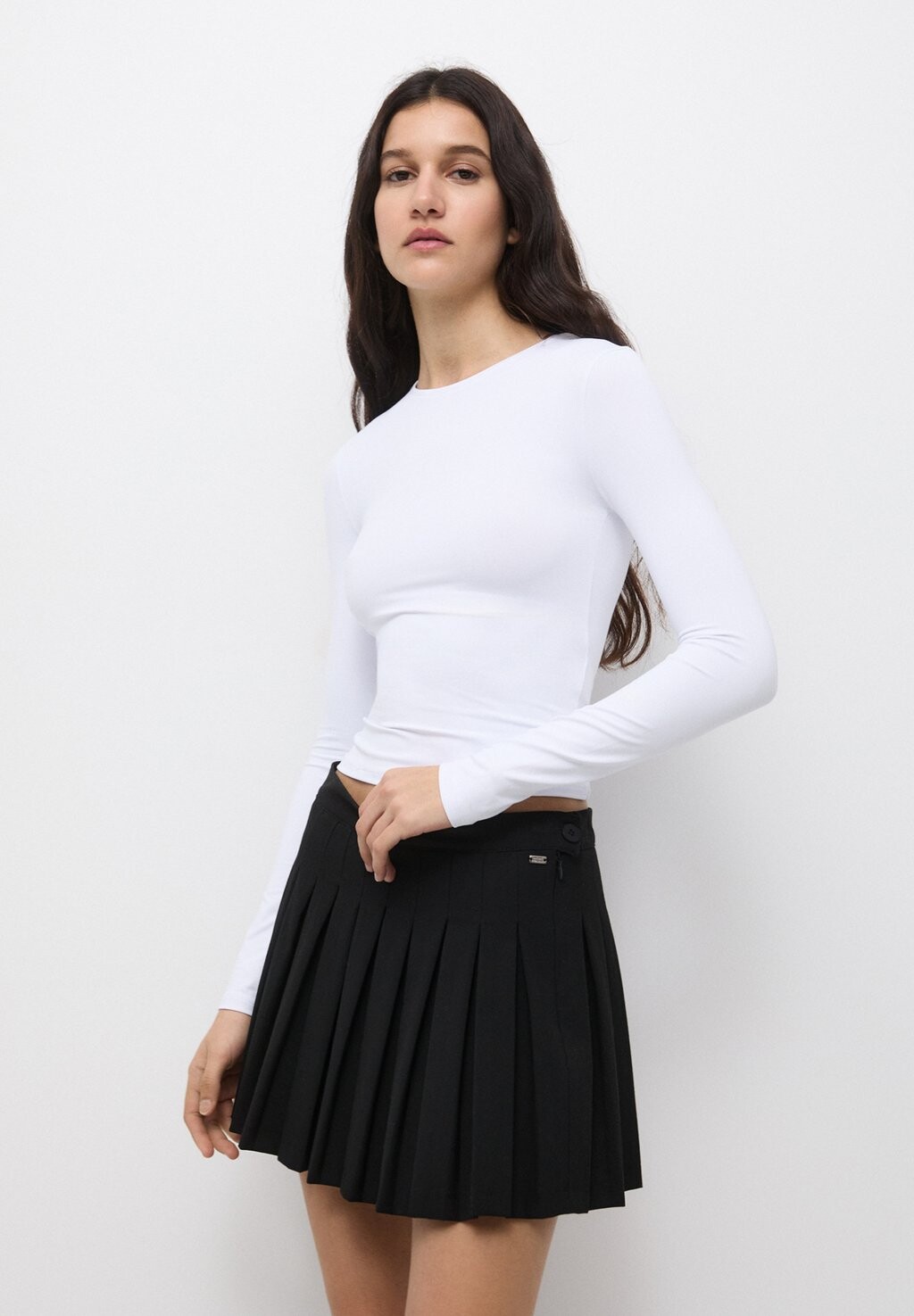 

Рубашка с длинным рукавом PULL&BEAR, цвет white
