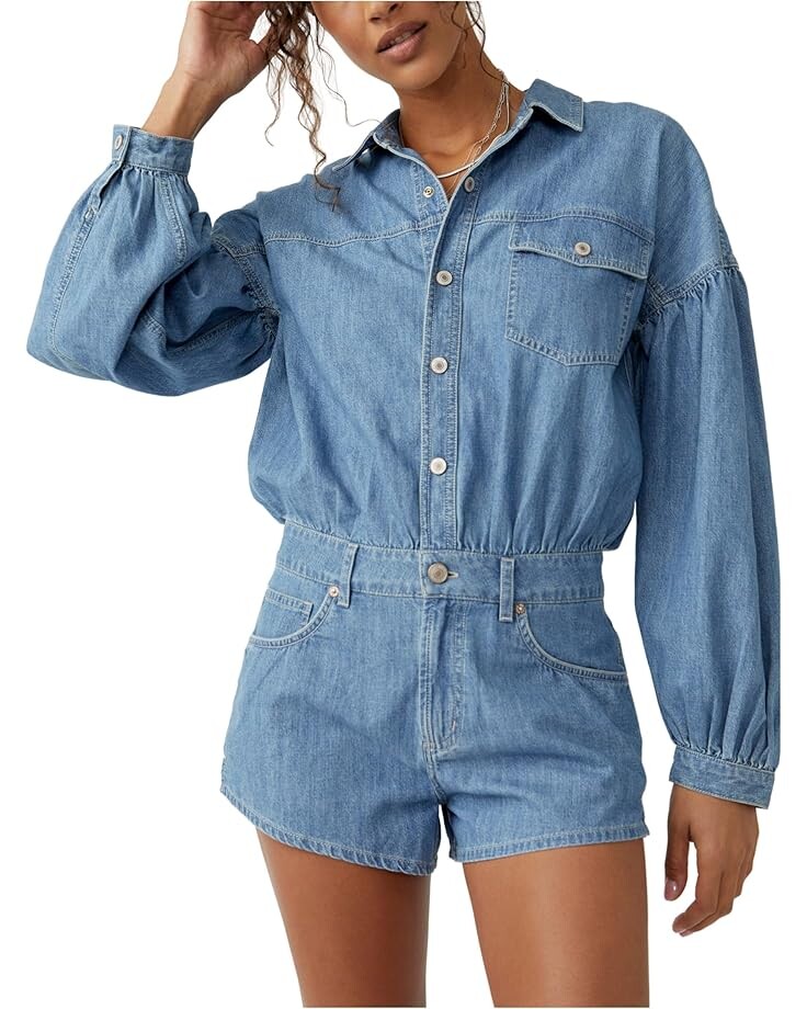 

Комбинезон Free People Zodiac Chambray One Piece, цвет Moon Blue