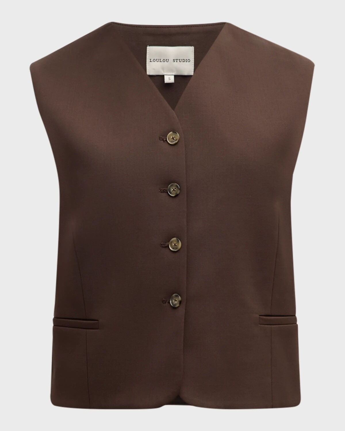 

Однобортный жилет Teora Loulou Studio, цвет Choco