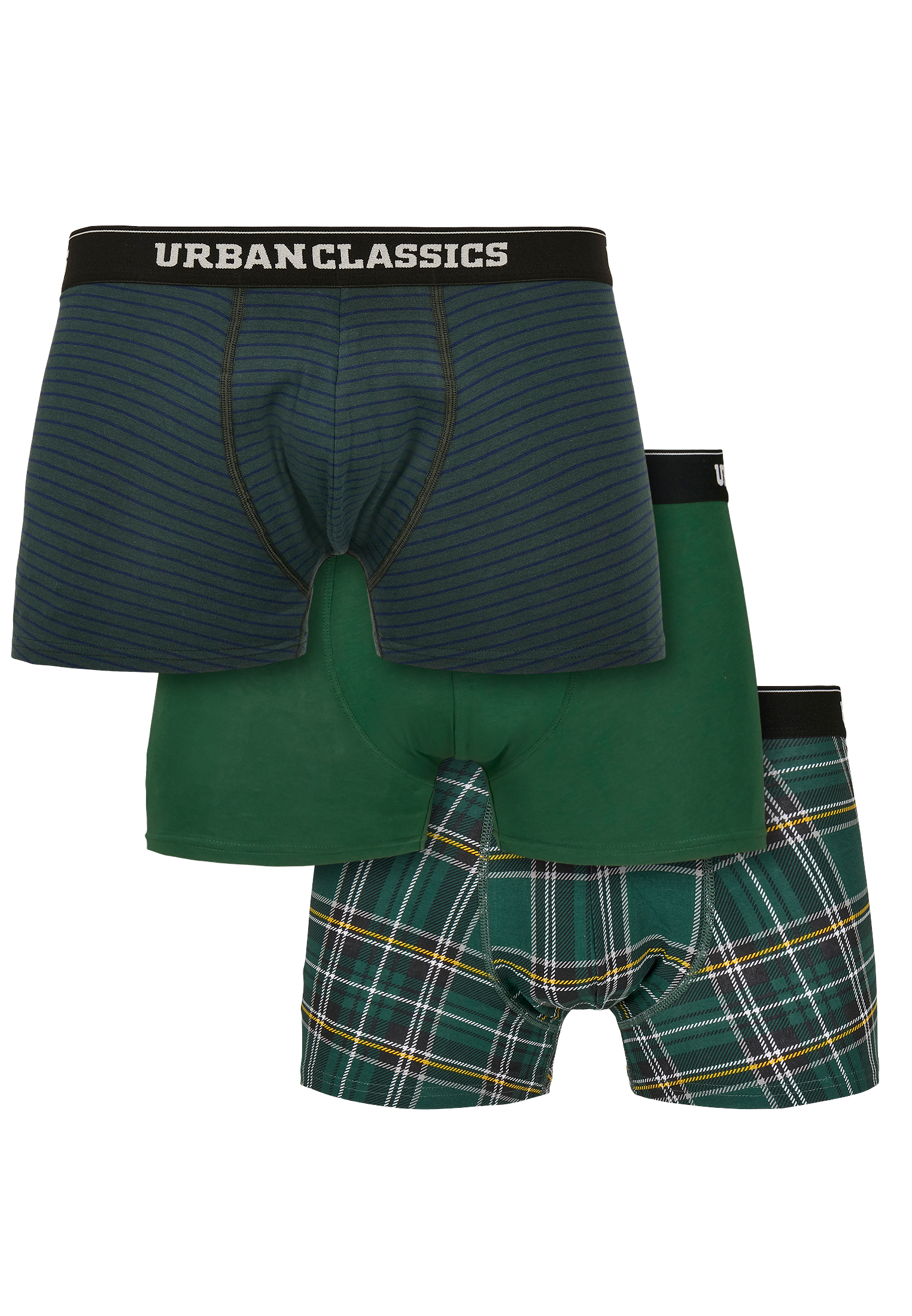 Боксеры Urban Classics Boxershorts, цвет dgrn plaidaop+btlgrn/dblu+dgrn