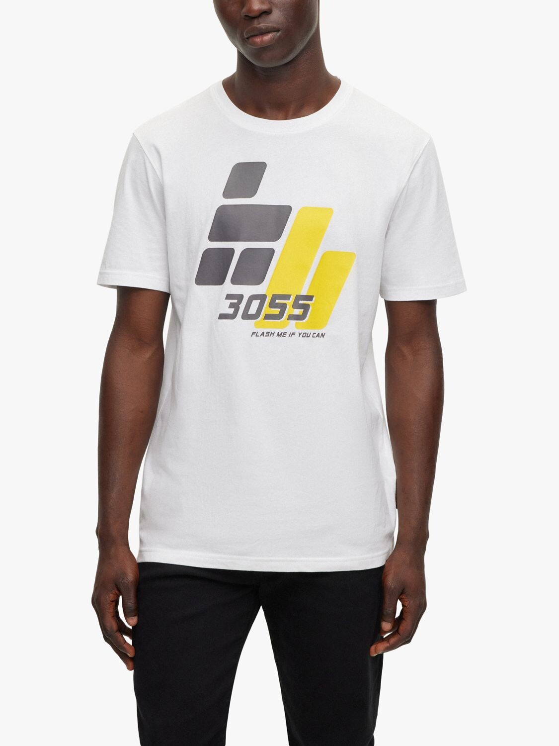 

BOSS Tee 3055 Футболка с принтом Racing, белый/разноцветный
