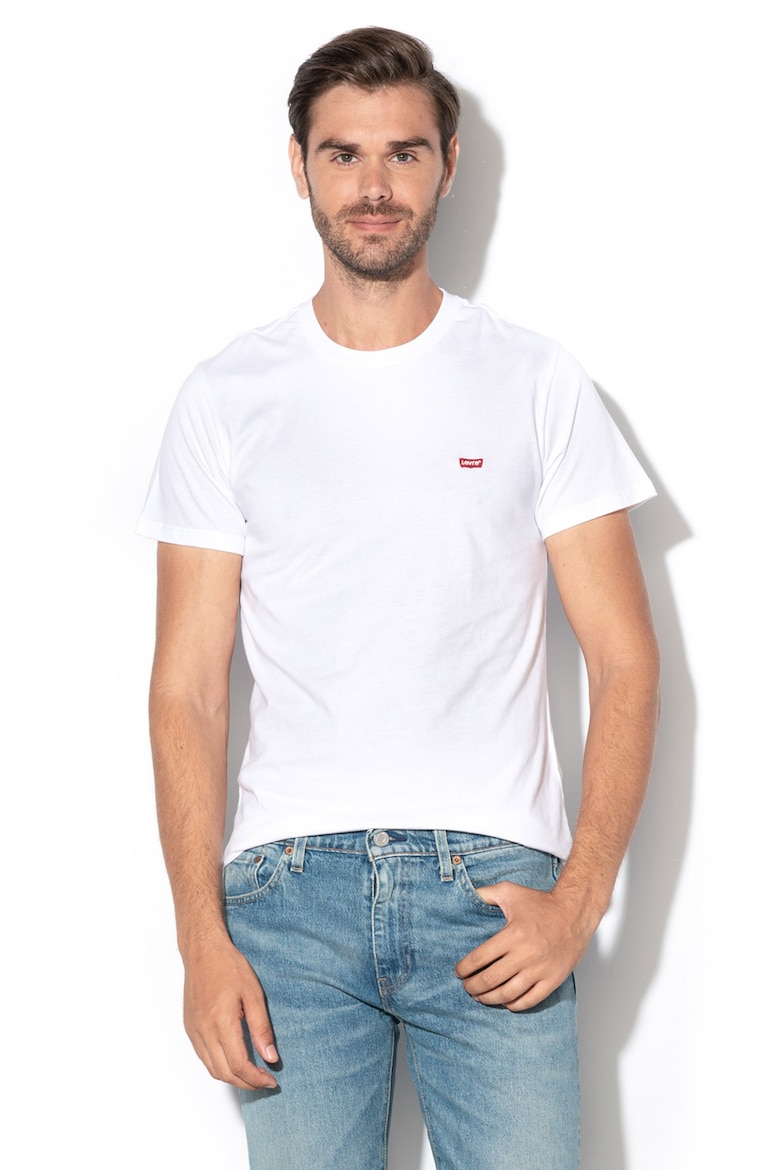 Хлопковая футболка с вышитым логотипом 56605 Levi'S, белый
