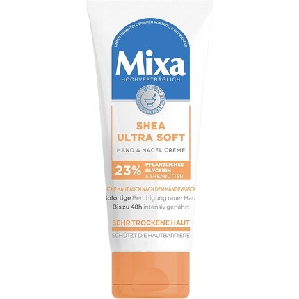 

Shea Ultra Soft Крем для рук и ногтей Питательный бальзам для рук с глицерином и маслом ши 100 мл, Mixa
