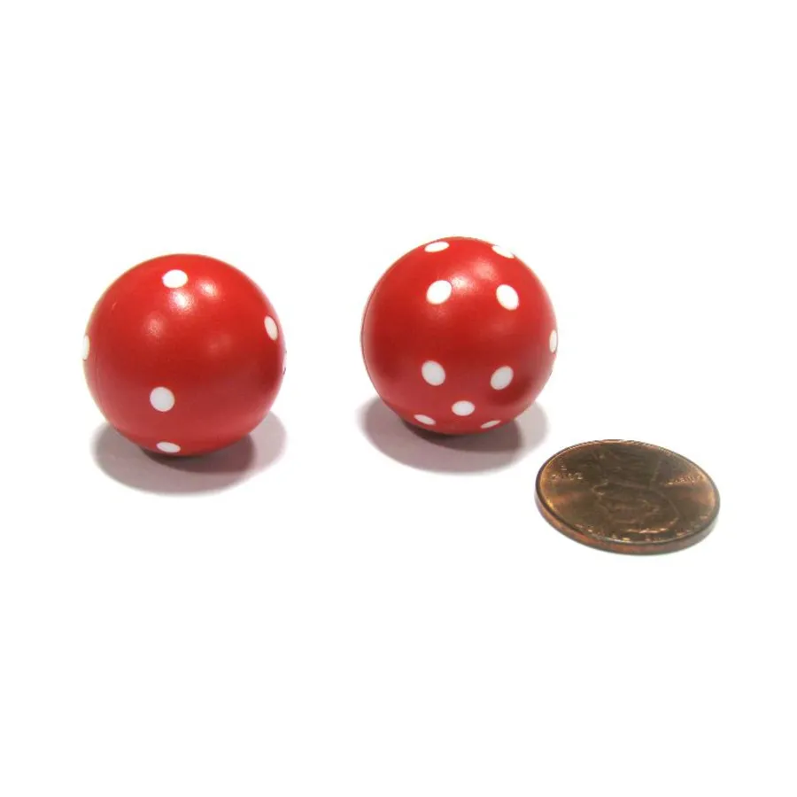 

d6 Красный с белым (2), Dice - Round