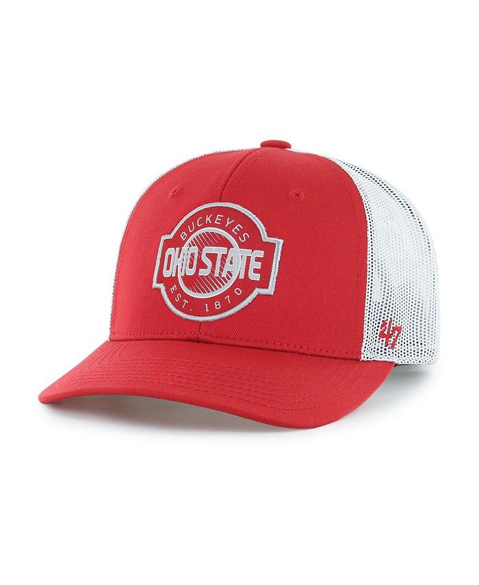 Регулируемая шапка Scarlet Ohio State Buckeyes Scramble Trucker для больших мальчиков и девочек '47 Brand, красный