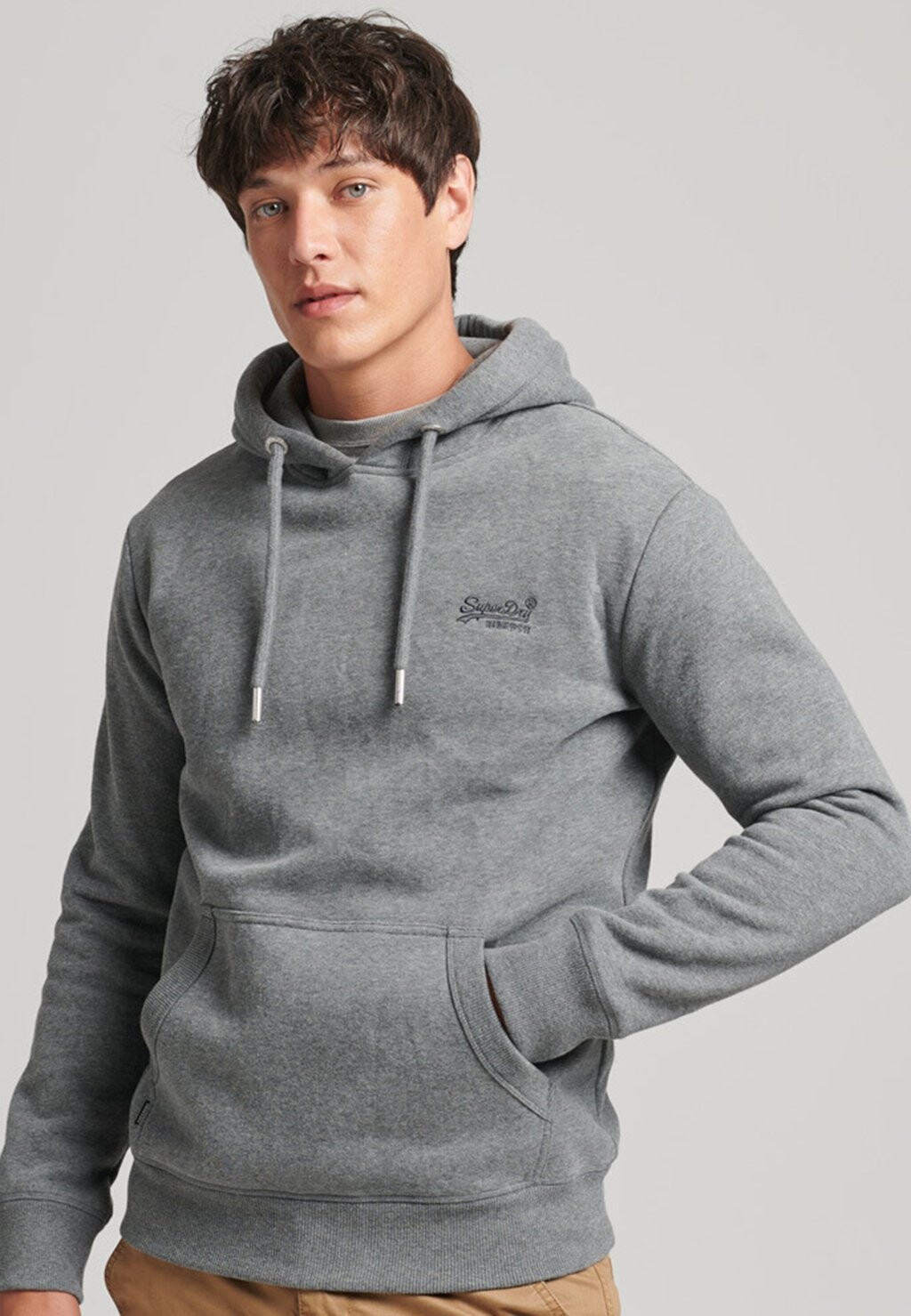 

Худи Superdry Logo Embroidered, угольно-серый меланж