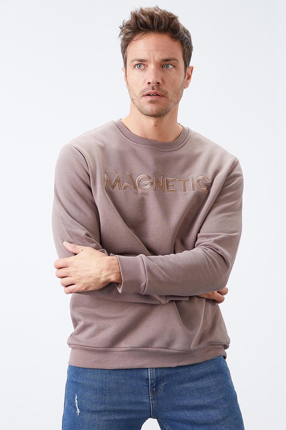 

Мужская толстовка удобной формы с вышитым текстом Soil Crew Neck TOMMYLIFE