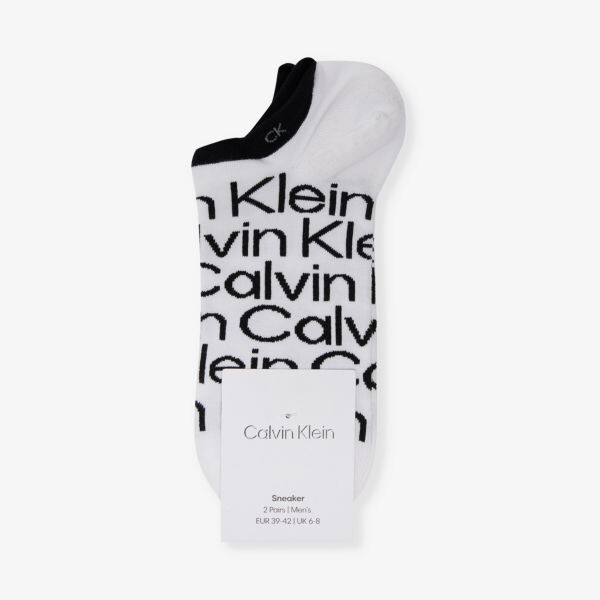 

Комплект из двух носков из смесового хлопка с фирменной ребристой отделкой Calvin Klein, белый