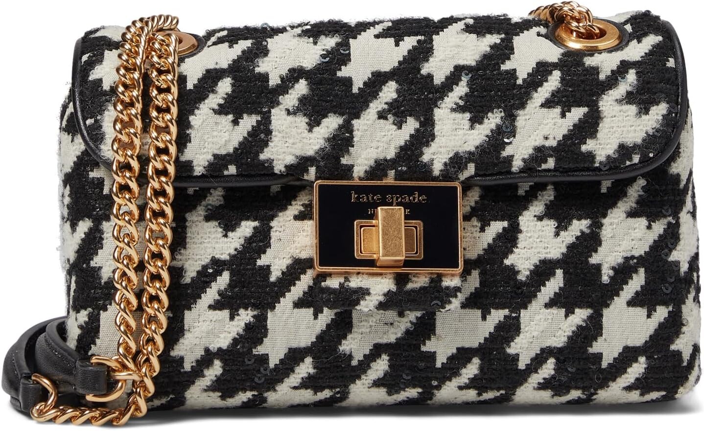 

Сумка кросс-боди Kate Spade New York Evelyn Sequin Houndstooth Fabric Small Shoulder Crossbody, цвет Black Multi