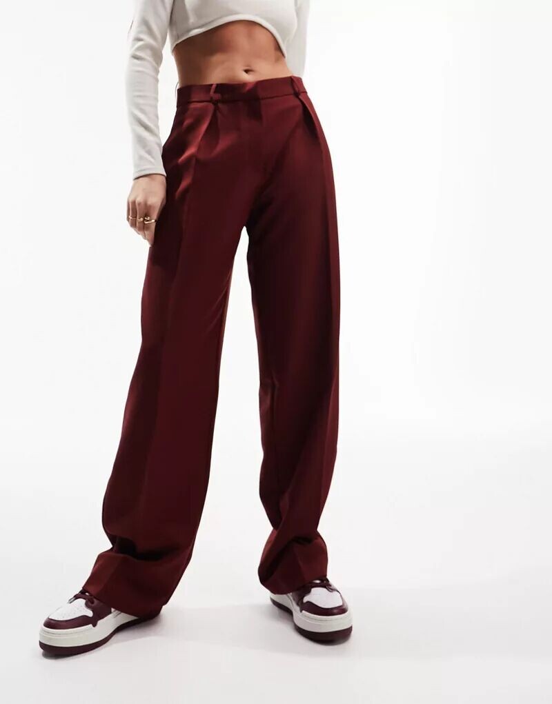 

Бордовые свободные брюки для мальчика ASOS Everyday