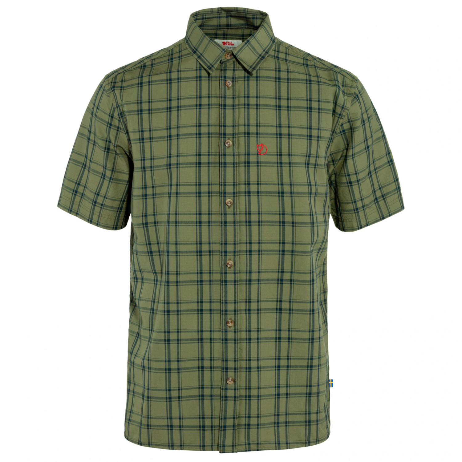 Рубашка Fjällräven Övik Lite Shirt S/S, цвет Green/Dark Navy