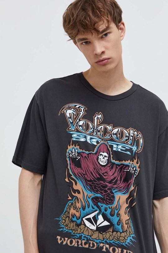 

Хлопковая футболка Volcom, серый