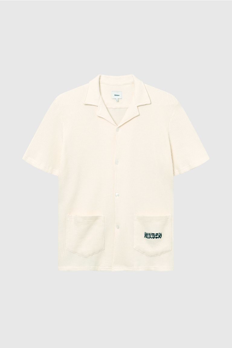 Рубашка вафельного цвета «гавана» Nikben, белый