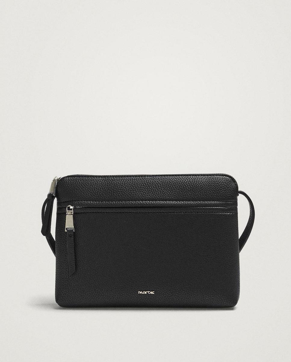 цена Однотонная женская сумка через плечо с несколькими отделениями и застежкой-молнией черного цвета Parfois, черный
