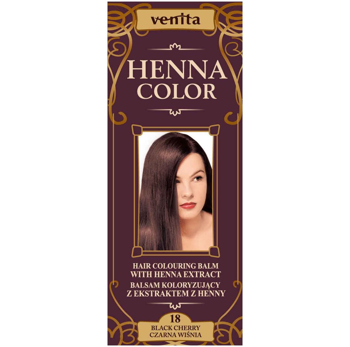 Бальзам-краска с экстрактом хны для волос 18 черешня Venita Henna Color, 75г