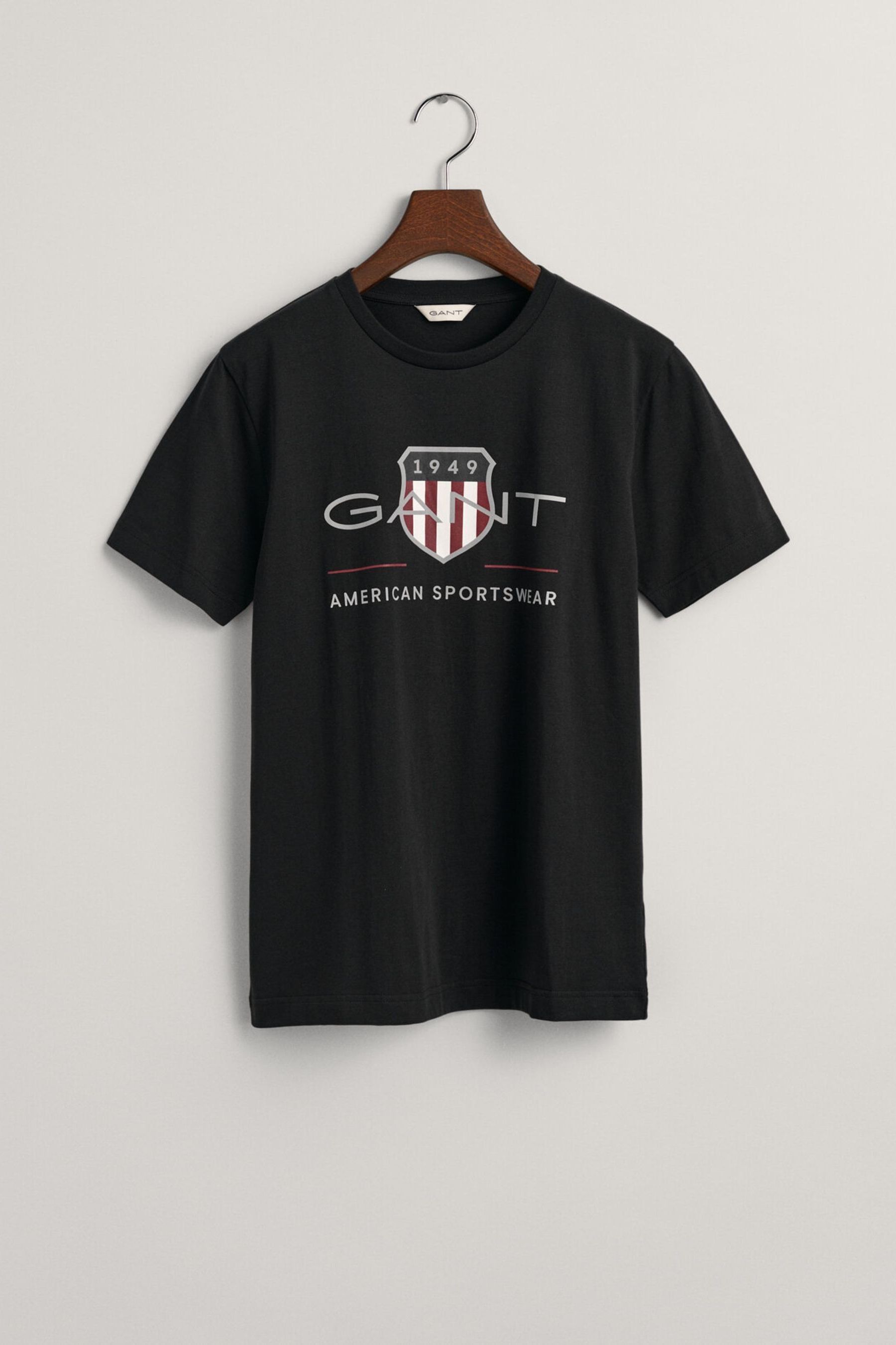 Черная футболка с логотипом Gant Archive Shield GANT, черный футболка с принтом archive shield gant цвет black