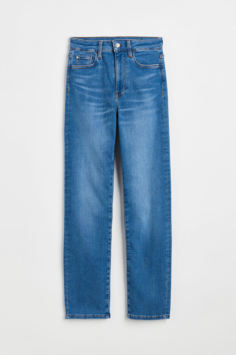 Узкие высокие джинсы true to you H&M, синий