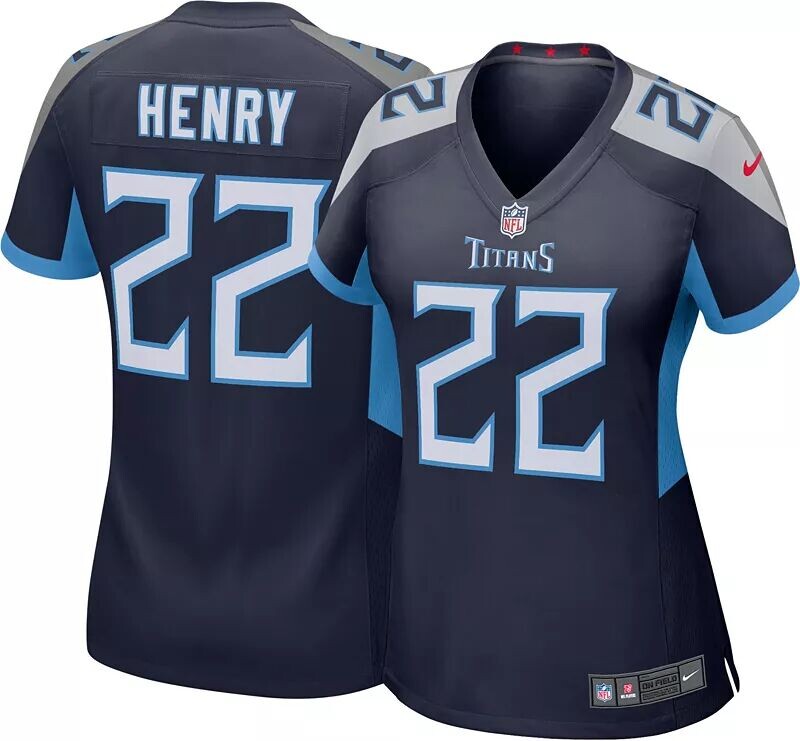 

Женская темно-синяя игровая майка Nike Tennessee Titans Derrick Генри #22