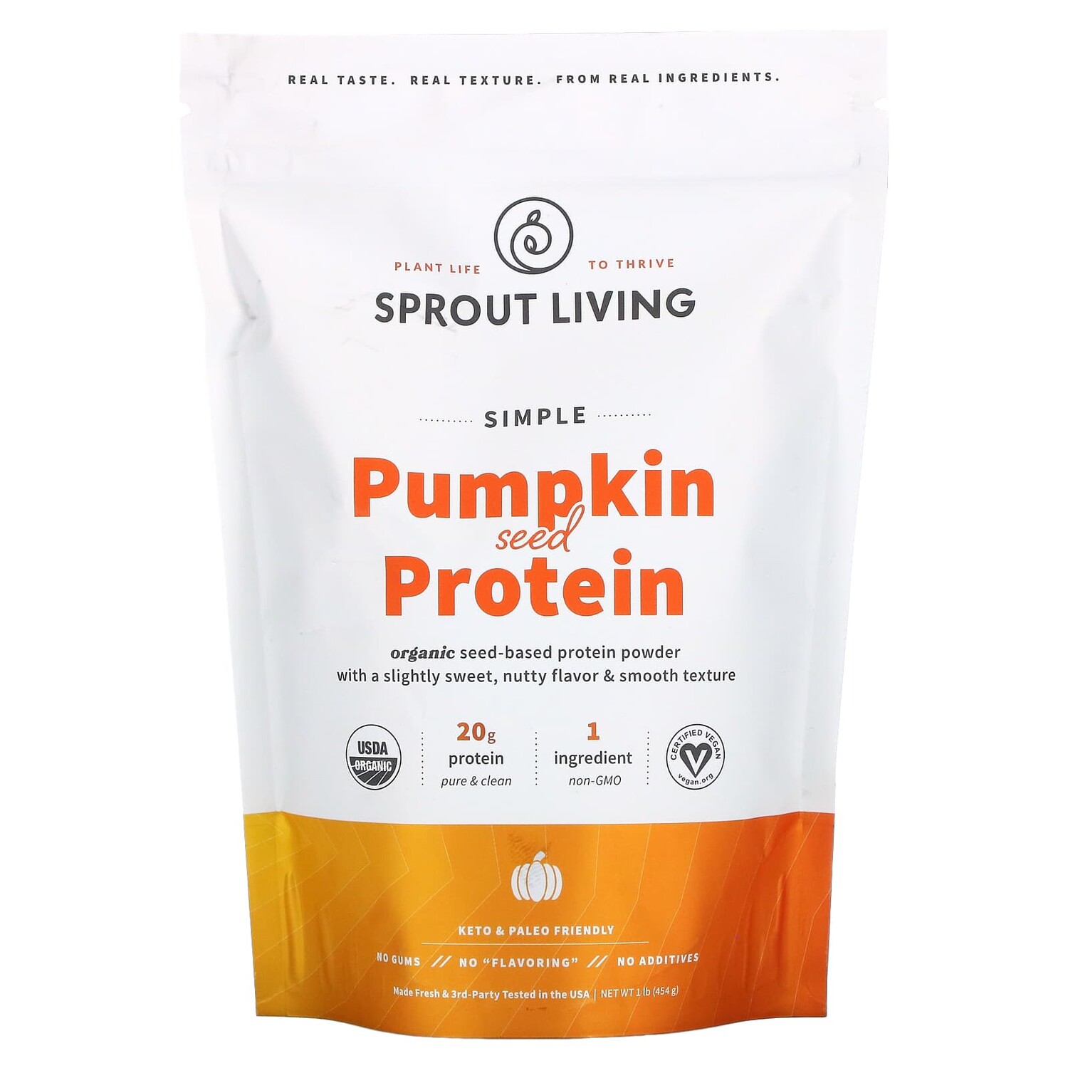 

Чистый протеин из семян тыквы, 454 г (1 фунт), Sprout Living