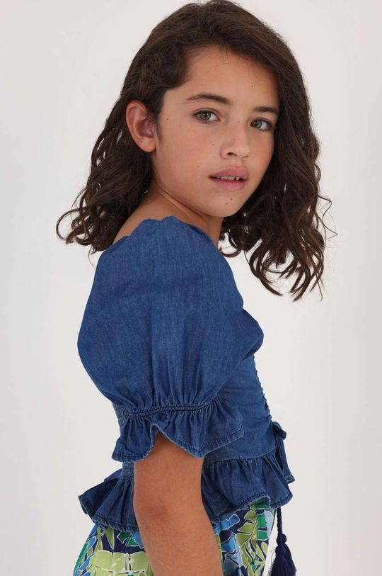 цена Детская хлопковая блузка Mayoral, фиолетовый